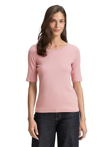 TOM TAILOR Damen 1047728 T-Shirt, 11055-Morning Pink, L von TOM TAILOR