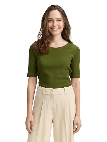 TOM TAILOR Damen 1047728 T-Shirt, 38802-Deep Ivy Green, S von TOM TAILOR