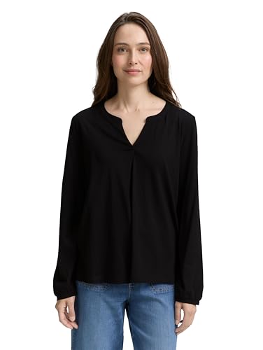 TOM TAILOR Damen 1047745 Longsleeve T-Shirt, 14482-Deep Black, XXL TOM TAILOR Damen 1047745 Longsleeve T-Shirt, 14482-Deep Black, XXL von TOM TAILOR