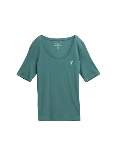 TOM TAILOR Damen 1048012 T-Shirt, 10697-Sea Pine Green, L von TOM TAILOR