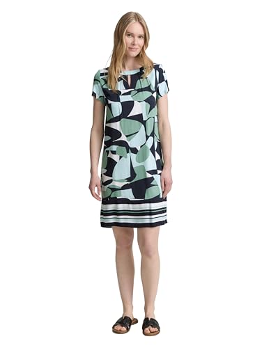 TOM TAILOR Damen 1048069 Kleid, 37800-Green Dots and Shapes Design, 44 von TOM TAILOR
