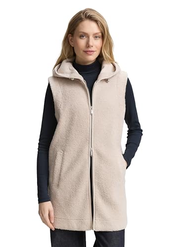 TOM TAILOR Damen 1048294 Sweatshirt, 39348-Soft Taupe Grey Melange, M von TOM TAILOR