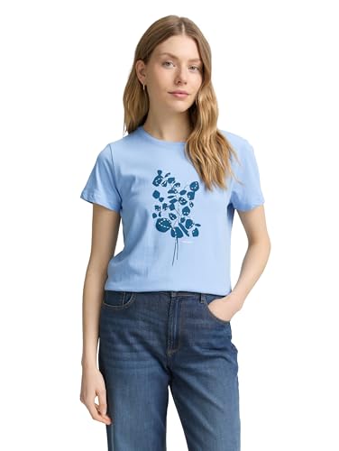 TOM TAILOR Damen 1048307 T-Shirt, 34587-Light Fjord Blue, XS TOM TAILOR Damen 1048307 T-Shirt, 34587-Light Fjord Blue, XS von TOM TAILOR
