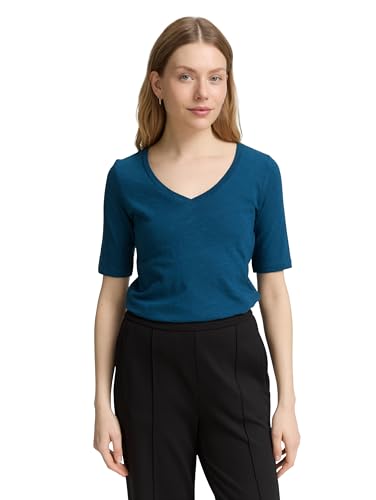 TOM TAILOR Damen 1048308 T-Shirt, 13183-Dark Petrol, M TOM TAILOR Damen 1048308 T-Shirt, 13183-Dark Petrol, M von TOM TAILOR