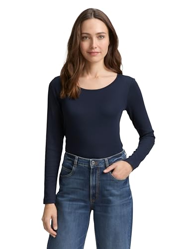 TOM TAILOR Damen 1048492 Longsleeve T-Shirt, 10668-Sky Captain Blue, XS TOM TAILOR Damen 1048492 Longsleeve T-Shirt, 10668-Sky Captain Blue, XS von TOM TAILOR