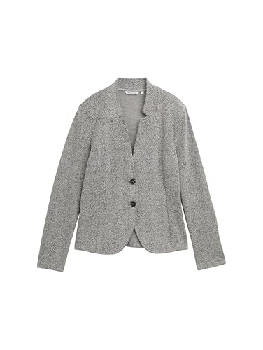 TOM TAILOR Damen 1048829 Blazer, 36596-Grey Heringbone Boucle, XXL von TOM TAILOR