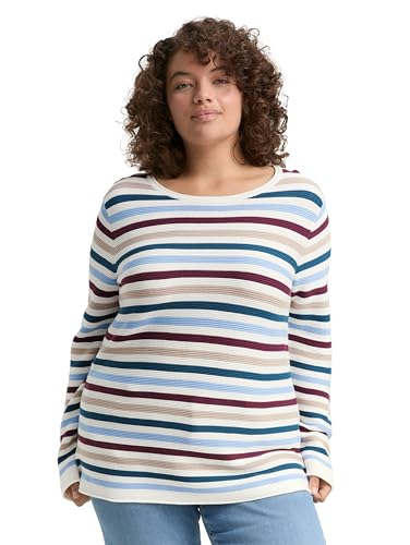 TOM TAILOR Damen 1049416 Pullover, 38576-Teal Colored Ottoman Knit, 50 von TOM TAILOR