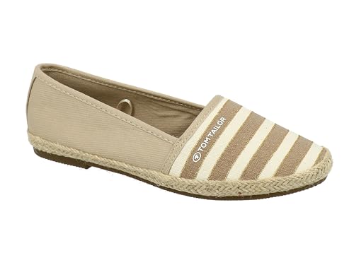 TOM TAILOR Damen 5392001 Flacher Slipper, Offwhite Sand, 39 EU von TOM TAILOR