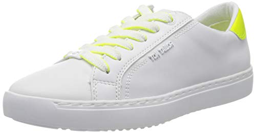 Tom Tailor Damen 8093201 Sneaker, Mehrfarbig (White-Neon Yellow 02704) von TOM TAILOR