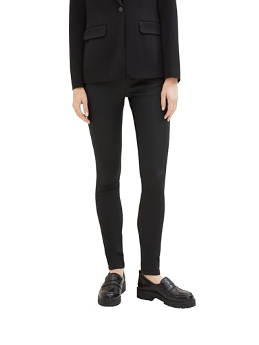 TOM TAILOR Damen Alexa Skinny Jeans in PU Leder-Optik, 14482 - Deep Black, 26/32 von TOM TAILOR