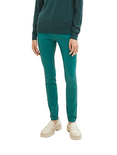 TOM TAILOR Damen Alexa Skinny Jeans in PU Leder-Optik, 21178 - Ever Green, 33/32 von TOM TAILOR