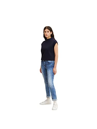 TOM TAILOR Damen Alexa Slim Jeans 1032668, 10123 - Destroyed Mid Stone Blue Denim, 27W / 30L von TOM TAILOR