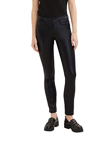 TOM TAILOR Damen 1034226 Alexa Slim Jeans Coated, 14482 - Deep Black, 25W / 30L von TOM TAILOR