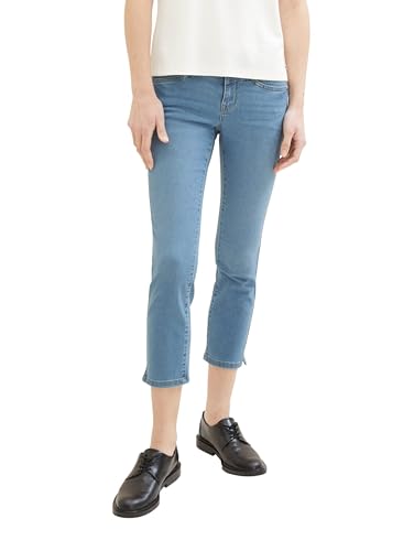 TOM TAILOR Damen Alexa Straight Cropped Jeans, light stone bright blue denim, 26/26 von TOM TAILOR