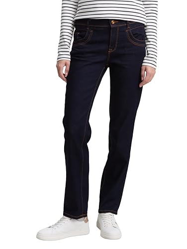 TOM TAILOR Damen 1008146 Alexa Straight Jeans, 10138 - Rinsed Blue Denim, 27W / 30L EU von TOM TAILOR