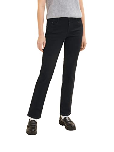 TOM TAILOR Damen 1034567 Alexa Straight Jeans mit Superstretch, 10240 - Black Denim, 27W / 30L von TOM TAILOR