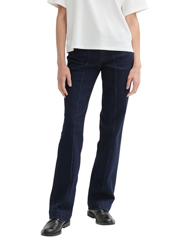 TOM TAILOR Damen Alexa Straight Jeans mit Ziernaht, 10115 - Clean Rinsed Blue Denim, 33/34 von TOM TAILOR