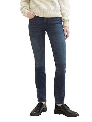 TOM TAILOR Damen 1041100 Alexa Straight Jeans, 10282-Dark Stone Wash Denim, 29W / 30L von TOM TAILOR