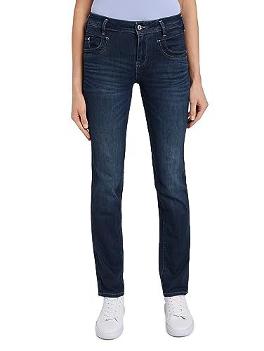 TOM TAILOR Damen 1008146 Alexa Straight Jeans, 10282 - Dark Stone Wash Denim, 33W / 32L EU von TOM TAILOR