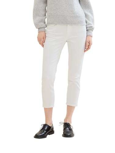 TOM TAILOR Damen Alexa straight Hose, White, 34/26 von TOM TAILOR