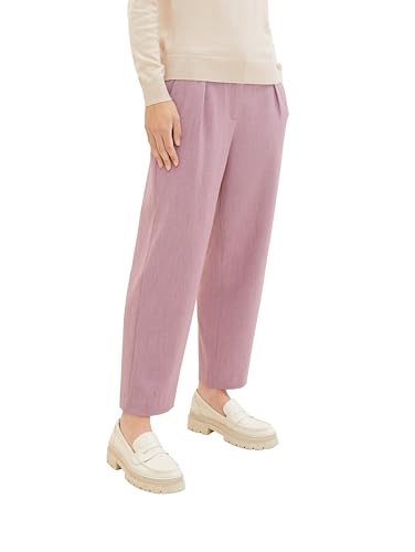 TOM TAILOR Damen Barrel Leg Hose, dusty lilac melange, 36/30 von TOM TAILOR