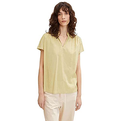 TOM TAILOR Damen Basic Bluse 1031260, 28725 - Light Moderate Olive, 38 von TOM TAILOR