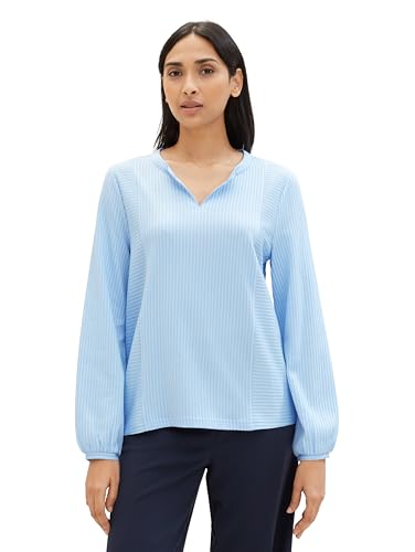 TOM TAILOR Damen Basic Bluse mit Streifen, 34913 - Blue White Thin Stripe, XS TOM TAILOR Damen Basic Bluse mit Streifen, 34913 - Blue White Thin Stripe, XS von TOM TAILOR