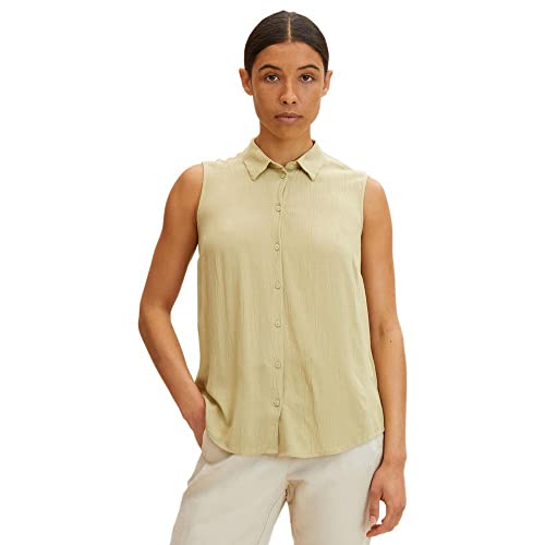 TOM TAILOR Damen Basic Blusen Top 1031259, 28725 - Light Moderate Olive, 32 von TOM TAILOR