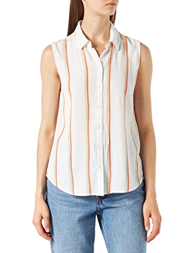 TOM TAILOR Damen Basic Blusen Top 1031259, 29556 - Offwhite Vertical Paint Stripe, 34 von TOM TAILOR