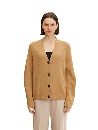 TOM TAILOR Damen 1033279 Basic Cardigan, 30263 - Soft Light Camel Melange, L von TOM TAILOR