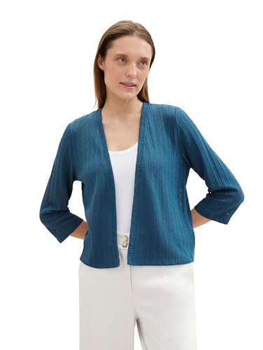 TOM TAILOR Damen Basic Cardigan für den Sommer, Moss Blue, XL von TOM TAILOR