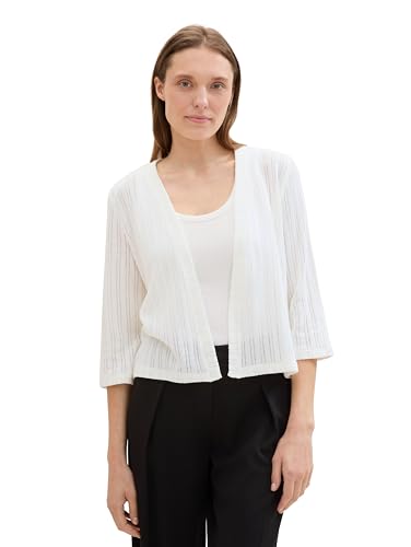 TOM TAILOR Damen Basic Cardigan für den Sommer, Whisper White, L TOM TAILOR Damen Basic Cardigan für den Sommer, Whisper White, L von TOM TAILOR