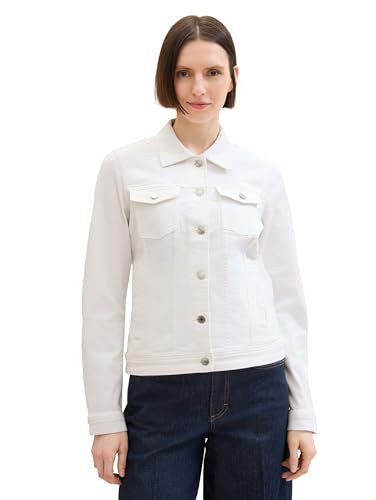 TOM TAILOR Damen Basic Colored Jeansjacke, White, XS von TOM TAILOR
