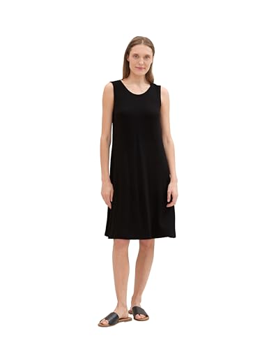 TOM TAILOR Damen Basic Jersey Kleid, deep black, 40 von TOM TAILOR