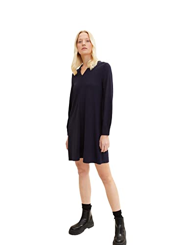 TOM TAILOR Damen Basic Kleid 1032731, 10360 - Real Navy Blue, 38 von TOM TAILOR