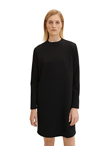 TOM TAILOR Damen Basic Kleid 1034555, 14482 - Deep Black, 46 von TOM TAILOR
