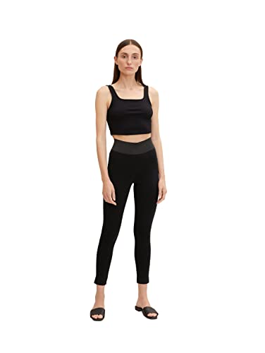 TOM TAILOR Damen Basic Leggings 1032653, 14482 - Deep Black, 34W / 28L von TOM TAILOR