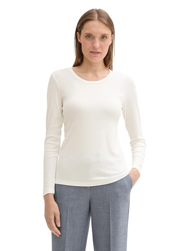 TOM TAILOR Damen Basic Longsleeve, 10315 - Whisper White, XXXL von TOM TAILOR