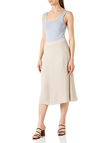 TOM TAILOR Damen Basic Midi Rock 1032275, 29517 - Sand Stone Beige, 46 von TOM TAILOR