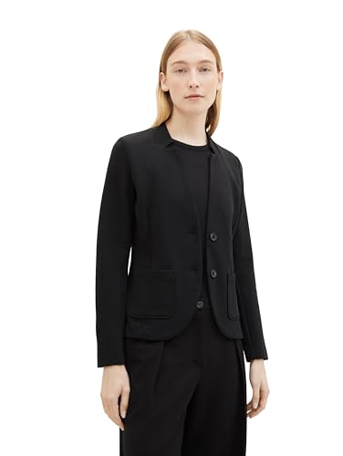 TOM TAILOR Damen 1038703 Basic Ottoman Blazer mit Taschen , 14482 - Deep Black, XS TOM TAILOR Damen 1038703 Basic Ottoman Blazer mit Taschen , 14482 - Deep Black, XS von TOM TAILOR