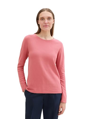 TOM TAILOR Damen Basic Pullover mit Rundhalsausschnitt, 11183 - Cozy Pink, XL von TOM TAILOR