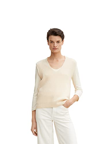 TOM TAILOR Damen Basic Pullunder 1033277, 28130 - Soft Buttercream, 3XL von TOM TAILOR