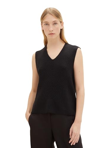 TOM TAILOR Damen Basic Pullunder Weste , deep black, S von TOM TAILOR