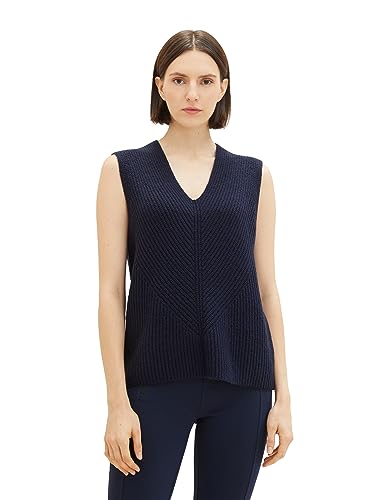 TOM TAILOR Damen Basic Pullunder Weste , sky captain blue, L von TOM TAILOR