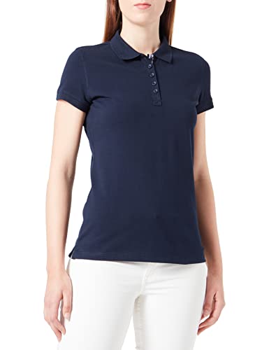 TOM TAILOR Damen Basic Slim Fit Polo Shirt,10668 - Sky Captain Blue,XL von TOM TAILOR