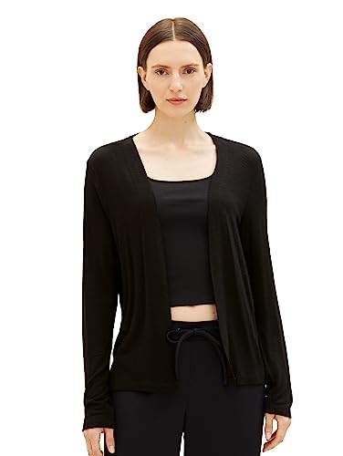 TOM TAILOR Damen Basic Sommer Cardigan , Black, XS von TOM TAILOR