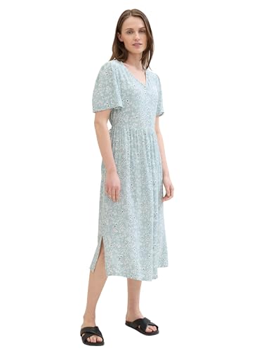 TOM TAILOR Damen Basic Sommer-Kleid mit Allover Print, blue tiny flower design, 40 TOM TAILOR Damen Basic Sommer-Kleid mit Allover Print, blue tiny flower design, 40 von TOM TAILOR