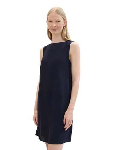 TOM TAILOR Damen Basic Sommer-Kleid mit Rückenausschnitt, sky captain blue, 38 von TOM TAILOR