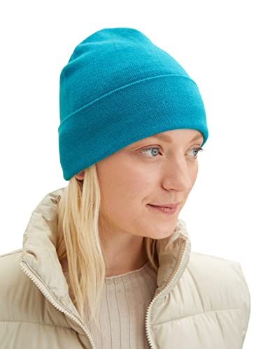 TOM TAILOR Damen Basic Strickmütze 1032637, 30014 - Teal Blue, ONESIZE von TOM TAILOR