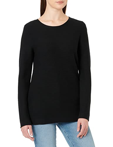 TOM TAILOR Damen Basic Strickpullover aus Bio-Baumwolle, 29999 - Black, S von TOM TAILOR
